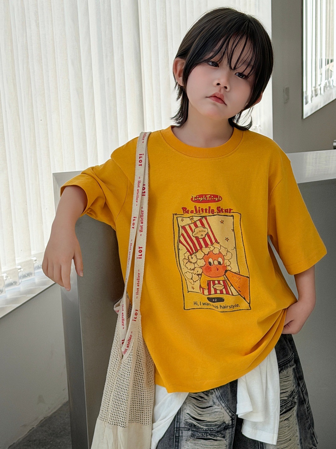 O1CN012q4ted2Jlehm11fc5_2215104159462-0-cib.jpg 【100-150】Tシャツ ラウンドネック ゆったり プリント 半袖 - 画像 (1)