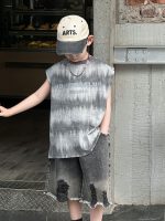 【90-130】ベストorショートパンツ 男の子 デニム トレンド - 画像 (3)