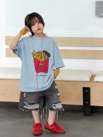 【100-150】Tシャツ カジュアル プリント 半袖 配色 - 画像 (6)