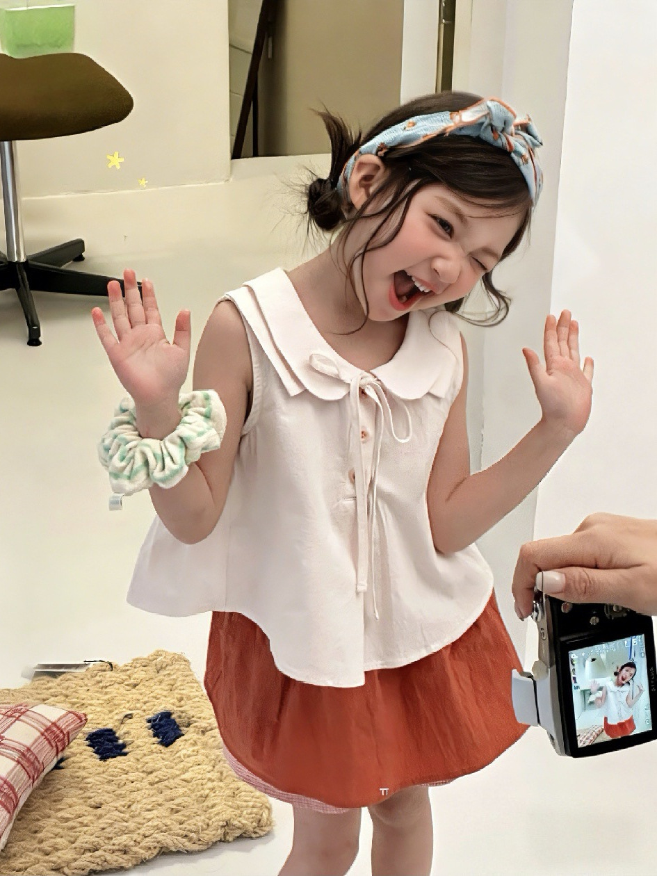 O1CN013c4A2r1xtyLeXHmPc_2215259866502-0-cib.jpg 【90-150】トップスorスカートorセットアップ 女の子 丸襟 韓国風 - 画像 (1)