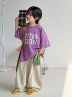 【100-150】Tシャツ 夏新作 半袖 ラウンドネック カジュアル - 画像 (4)