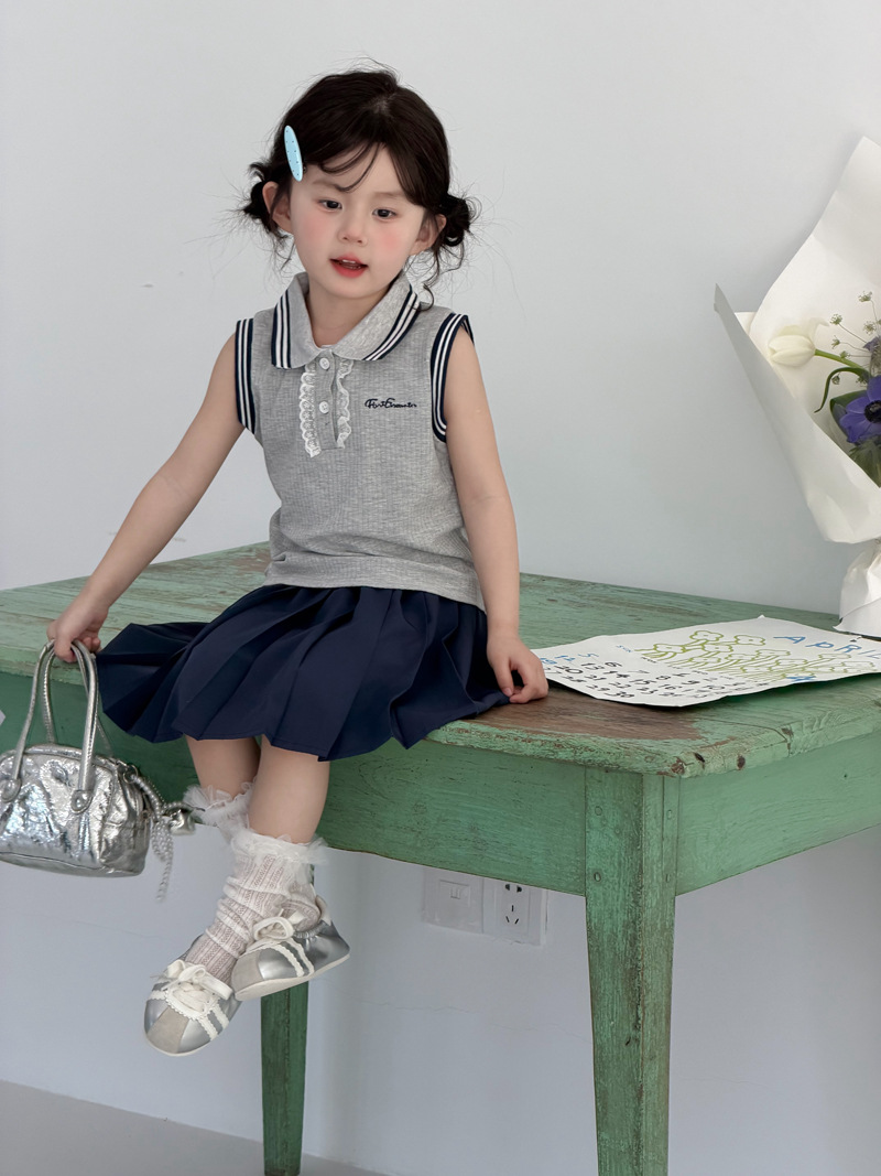 O1CN014McCmc1ZxahQhGYzd_4266583261-0-cib.jpg 【80-140】セットアップ 女の子 ノースリープ プリーツ - 画像 (1)