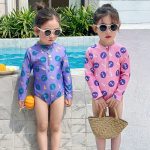 【90-140】水着 かわいい ハーフジッパー スイムウェア - 画像 (3)