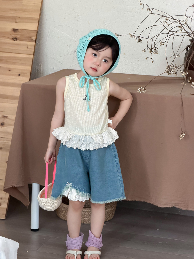O1CN014hFax71ZxahO9wTgJ_4266583261-0-cib.jpg 【90-140】ハーフパンツ 女の子 韓国風 デニム カジュアル - 画像 (1)