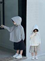 【100-150】アウター 男の子 フード付き UVカットパーカー