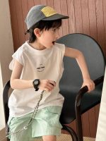 【100-160】ノースリーブTシャツ キッズ かっこいい ストリート風 動きやすさ抜群 - 画像 (5)