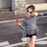 【90-140】水着 フリル リボン付き かわいい スイムウェア - 画像 (12)