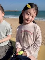 【90-150】Tシャツ 女の子 ボーダー柄 ルーズ おしゃれ