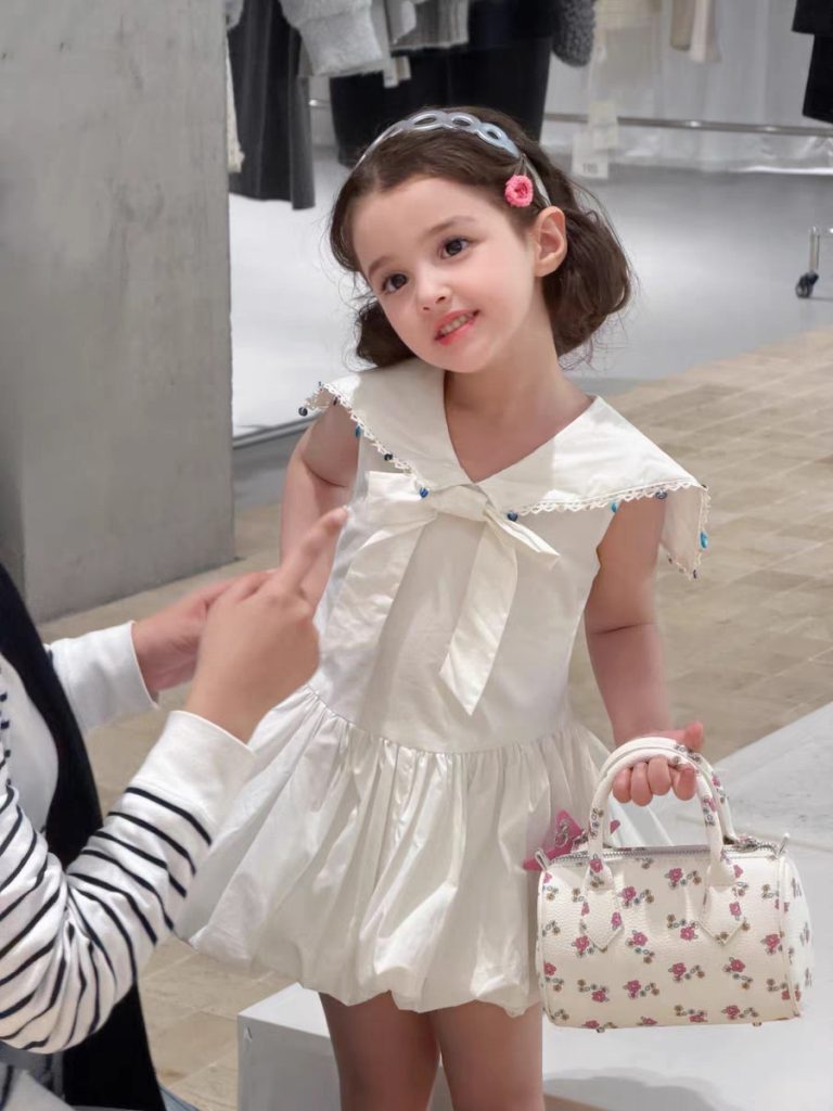 【90-150cm】ワンピース 女の子 セーラーカラー リボン かわいい