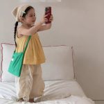 【90-150】トップスorパンツorセットアップ 女の子 無地 ルーズ - 画像 (4)
