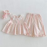 【73-120】セットアップ 女の子 花柄トップス&ストレートパンツ フリル付き 子供服 - 画像 (3)
