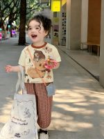 【90-150】半袖Tシャツorパンツ 女の子 チェック柄 カートゥーン - 画像 (5)