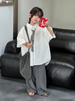 【100-150】シャツ ゆったり 配色 ネクタイ柄 カジュアル - 画像 (3)
