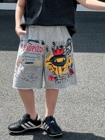 【90-120】ショートパンツ 男の子 プリント ルーズ - 画像 (3)