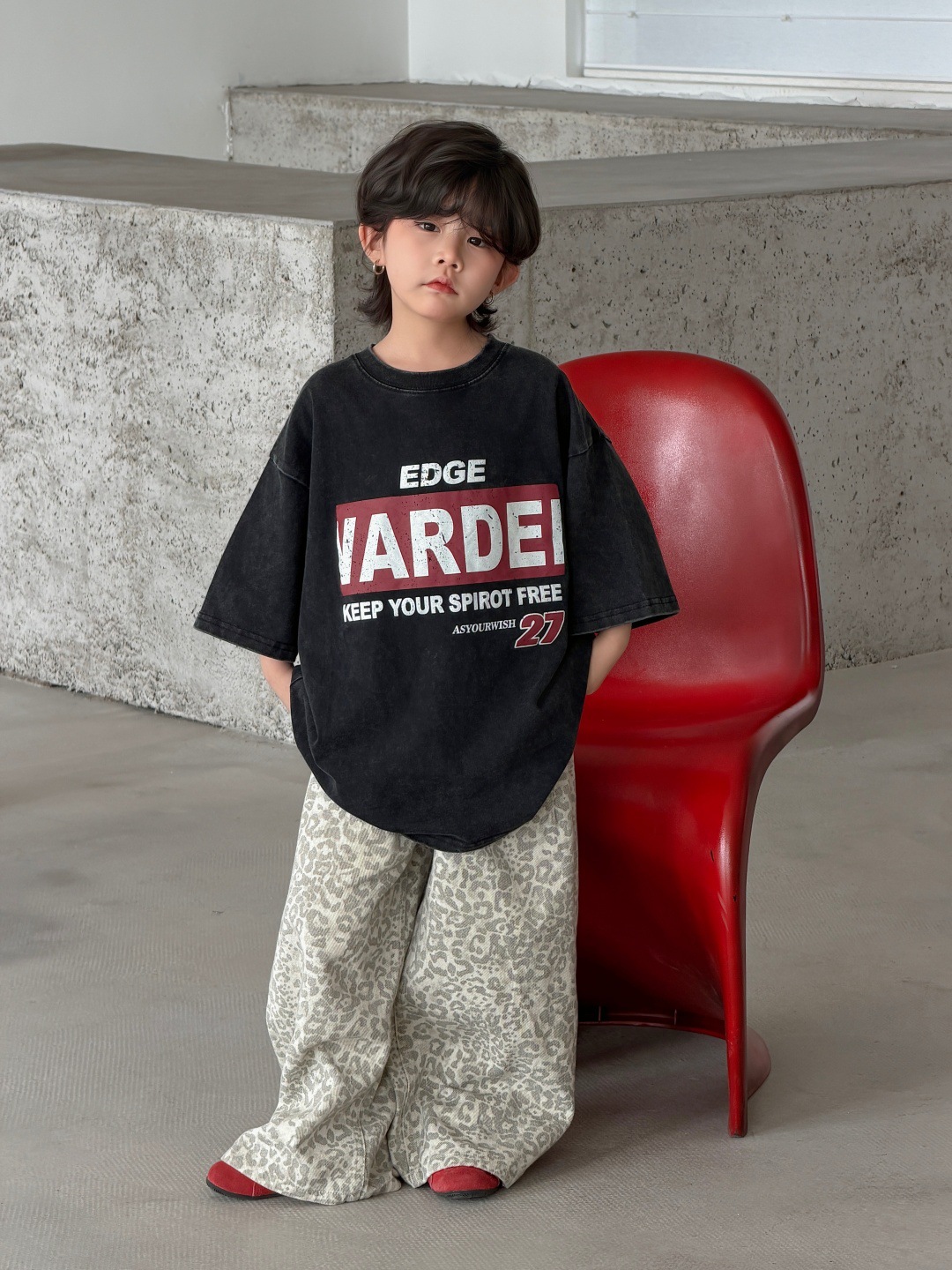 O1CN018n53Sw2JlehKi4CnW_2215104159462-0-cib.jpg 【100-160】Tシャツ 半袖 レトロ プリント ゆったり - 画像 (1)
