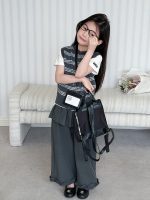 【100-170】ベスト 女の子 ニット ボーダー レイヤードしやすい - 画像 (6)