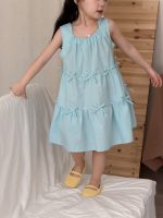 【90-140】ワンピース 女の子 リボン 無地 ノースリープ - 画像 (5)
