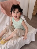 【90-140】ベスト 女の子 ノースリープ 無地 ニット - 画像 (4)
