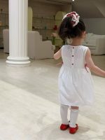 【80-130】ワンピース 女の子 かわいい アップリケ ノースリープ - 画像 (5)