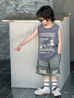 【90-150】ベストorショートパンツ 男の子 クール ストリート風