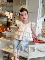 【90-150】トップスorパンツorセットアップ 女の子 フリル シンプル - 画像 (4)