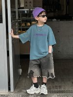 【90-150】半袖Tシャツorショートパンツ 男の子 デニム レトロ - 画像 (5)