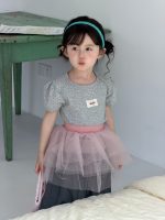 【90-140】半袖Tシャツ 女の子 ドット柄 バックレス - 画像 (3)
