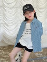 【100-170】シャツ 女の子 ストライプ ベーシック 肌触り良い - 画像 (5)