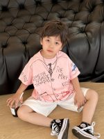 【90-140】半袖Tシャツ 男の子 プリント ルーズ トレンド - 画像 (4)