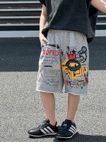 【90-120】ショートパンツ 男の子 プリント ルーズ - 画像 (6)