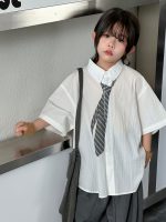 【100-150】シャツ ゆったり 配色 ネクタイ柄 カジュアル - 画像 (5)