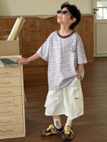 【90-160】半袖Ｔシャツ 男の子 ボーダー柄 お出かけに