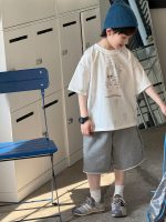 【100-160】Tシャツ 半袖 韓国風 ストリート ユニセックス おしゃれなロゴプリント - 画像 (4)