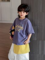 【100-150】Tシャツ 夏新作 ランドネック 半袖 プリント - 画像 (3)