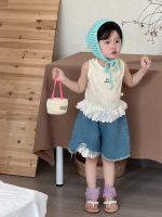 【90-140】ハーフパンツ 女の子 韓国風 デニム カジュアル - 画像 (3)