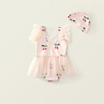 【90-140】水着 帽子付き チェリー柄 キュート スイムウェア - 画像 (3)