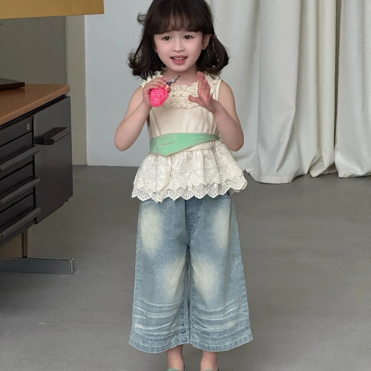 O1CN01EhuaIs1xtyLmXE9Tw_2215259866502-0-cib.jpg 【90-150】ベスト 女の子 レース フリル おしゃれ - 画像 (1)