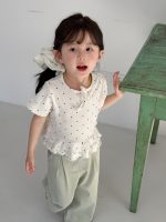 【90-140】半袖Ｔシャツ 女の子 ドット柄 フリル - 画像 (4)