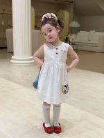 【80-130】ワンピース 女の子 かわいい アップリケ ノースリープ - 画像 (3)