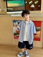 【90-120】シャツ 男の子 ストライプ ルーズ ファッション - 画像 (3)