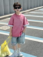 【90-140】半袖Tシャツorショートパンツ 男の子 デニム トレンド - 画像 (4)