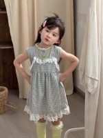 【90-140】ベストorキャミソールワンピース 女の子 レースフリル スウィート - 画像 (3)