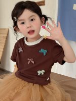 【80-140】半袖Tシャツ 女の子 リボン スウィート - 画像 (4)