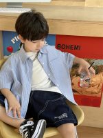 【90-120】シャツ 男の子 ストライプ ルーズ ファッション - 画像 (5)