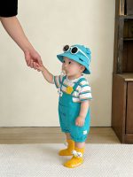 【66-100】ロンパース ベビー 半袖 かわいい ボーダー柄 - 画像 (5)