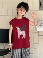 【100-160】ノースリーブTシャツ 夏 キッズ ペガサスプリント デイリーカジュアル - 画像 (6)