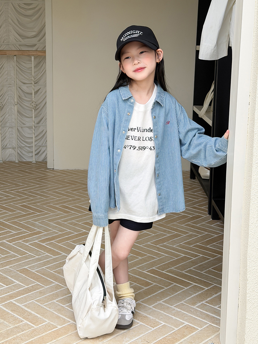 O1CN01JHQIf01fZDJETjdT9_2204524020-0-cib.jpg 【100-170】シャツ 女の子 ストライプ ベーシック 肌触り良い - 画像 (1)