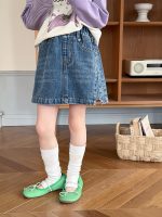 【100-170】デニムスカート 女の子 トレンド 合わせやすい - 画像 (2)