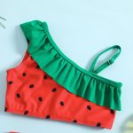 【80-130】水着 フルーツ柄フリル かわいい スイムウェア - 画像 (5)