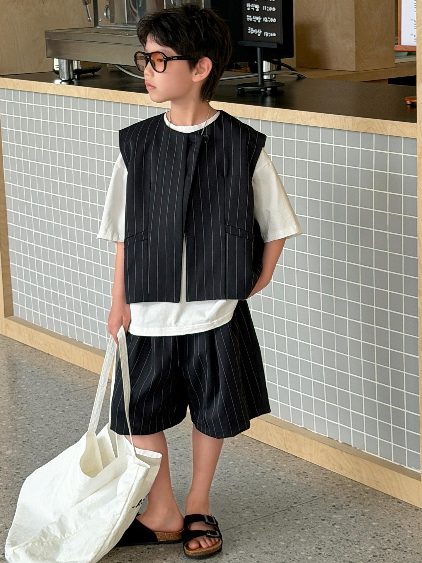 O1CN01KhQDoK1IH8WDpoPgZ_2215116460867-0-cib.jpg 【90-160】セットアップ 男の子 ストライプ トレンド - 画像 (1)